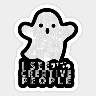 I See Creative People Ghost Art Supply Sticker